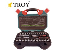 Комплект професионална тресчотка с вложки Troy 26100 40 части, 1/4” с 10 години гаранция thumbnail image