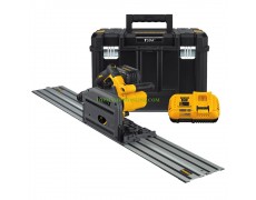 Акумулаторен безчетков ръчен циркуляр DeWALT DCS520 54 V, 2 Ah, Li-Ion, Ø 165 мм, в куфар + водеща шина 150 см thumbnail image