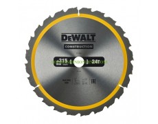 Метален циркулярен диск HM за рязане на дърво DeWALT Construction Ø 315х30х3.2 мм, z 24, DT1961-QZ thumbnail image