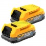 Комплект от 2 броя литиево-йонна акумулаторна батерия 18 V, 1.7 Ah DeWALT DCBP034E2-XJ PowerStack