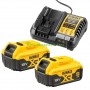 Кoмплект 2 броя акумулаторна батерия и зарядно устройство DeWALT DCB1104P2 18.0 V, 5.0 Ah, Li-Ion